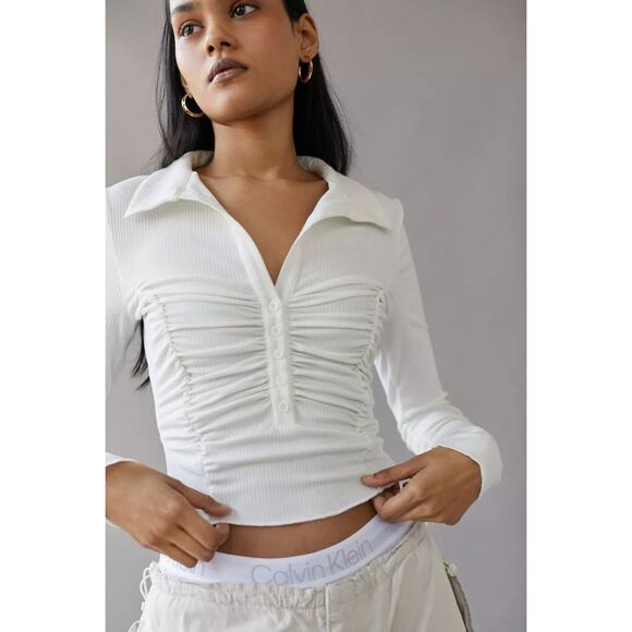 URBAN OUTFITTERS | NWT Aries Ruched Cropped Top | S - Picture 1 of 5